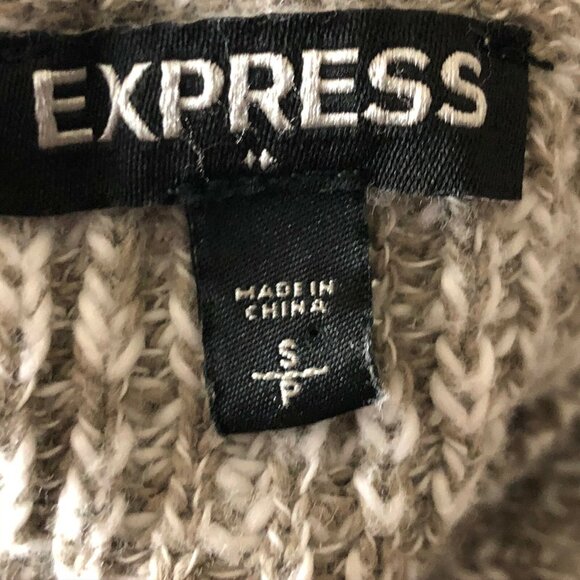 Express Womens Sweater Hi Lo Chunky Knit 3/4 Sleeve Gray Size S - Picture 4 of 6